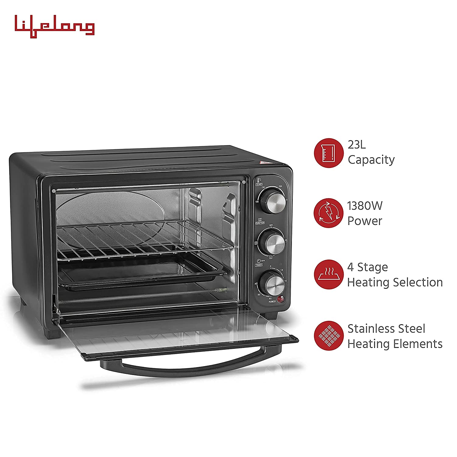 Lifelong LLOT23 Oven, Toaster & Griller, 23 Litres OTG - Image 5