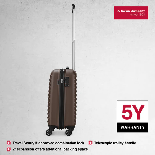 Wenger In-Flight Carry-on Hardside Suitcase, 38 Litres, Brown, Swiss designed-blend of style & function - Image 4